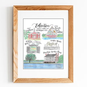 Edenton NC Watercolor Print — North Carolina Artwork — Unframed