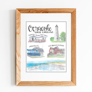 Ocracoke NC Watercolor Print - Outer Banks - North Carolina Artwork - Unframed