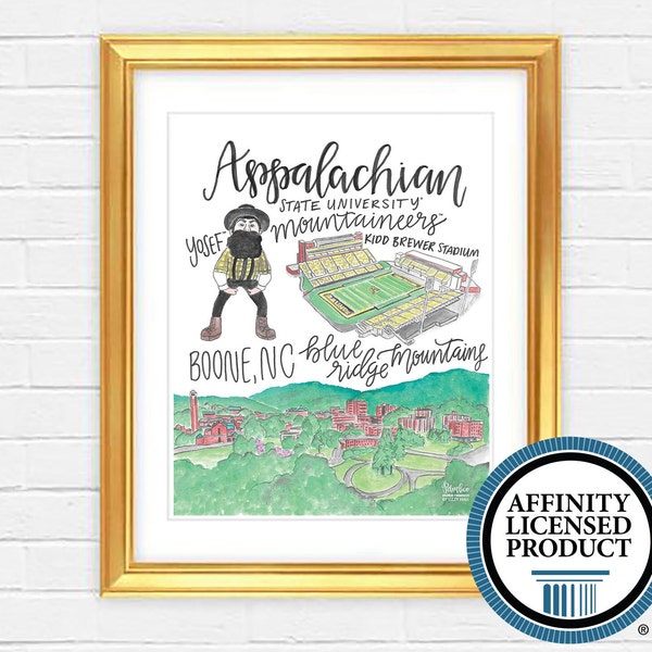 Appalachian State University Watercolor Print – Mountaineers