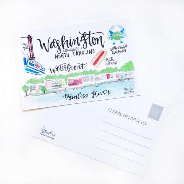 Washington NC — Set of 4 Postcards