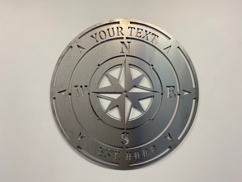 Personalized Metal Compass Wall Art Custom Metal Wall Art Etsy