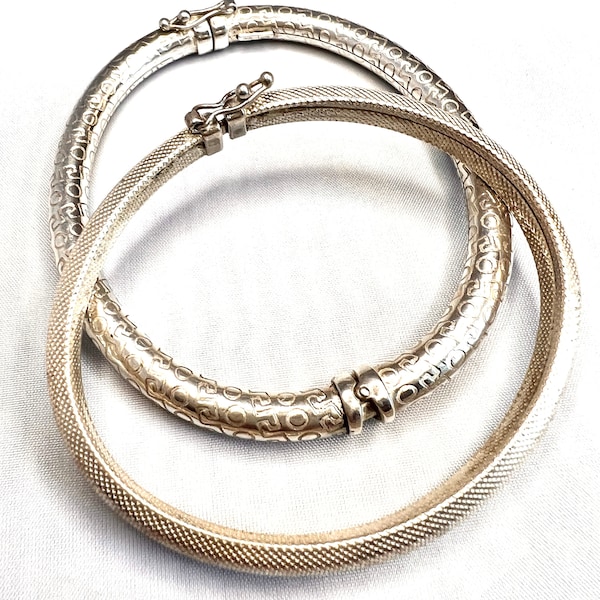 Pair of sterling silver bangles