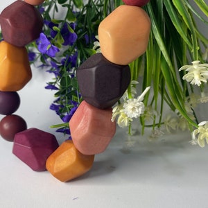 Tagua Chunky Necklace. Multicolored.