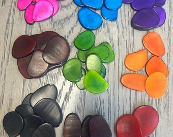 Seed beads tagua nut beads 90 tagua slices 9 colors tagua slices from Colombia drilled or undrilled beading sustainable jewelry making eco