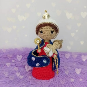 Virgin of Chiquinquira Holy Mary Miniature  | Virgin Mary | Blessed Virgin Mary | Our Mother Mary. 100% handmade crochet doll.  Amigurumi