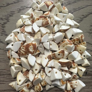 Tagua Triangle Beads. 120 Beige Pieces