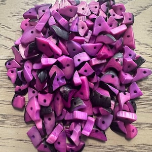 Tagua Triangle Beads. 120 Lilac Pieces