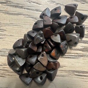 Tagua Triangle Beads. 120 Brown Pieces