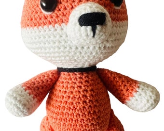 Raposa de crochê, presente de aniversário para crianças, raposa pequena feita à mão, brinquedo de pelúcia de algodão macio, berçário, raposa laranja, presente de Natal, presente de Páscoa para crianças pequenas