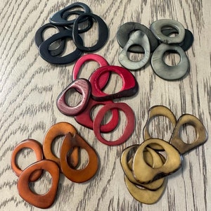 Tagua Hoop Beads. 20 Multicolored Pieces.