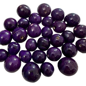 Bombona Beads. 30 Purple Bombona Balls - Seeds. Size, 2 - 2.5 cm. Approx. Top Drilled. Eco Friendly Beads. Natural Jewelry Making Supplies