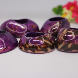 Tagua Dicke Hoop Perlen. 5 Veilchen Stück.