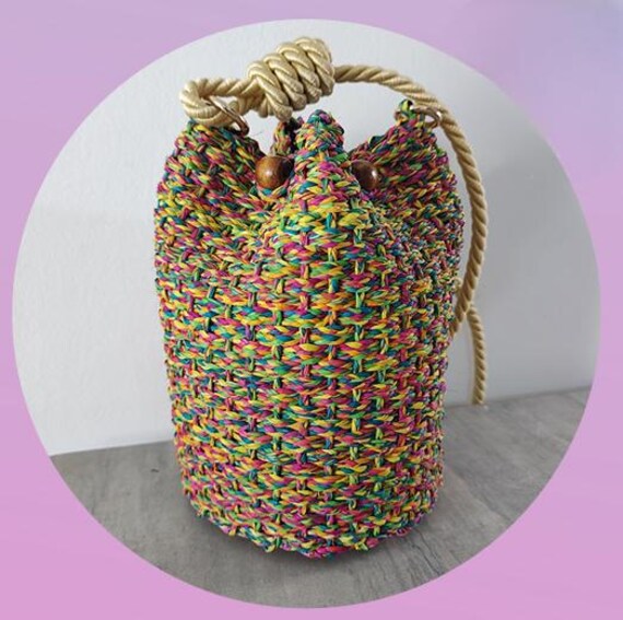 Easy Woven Iraca Backpack with Tassel Tie Closure Jalieza Drawstring Woven Backpack | Lolo Modern Mexican Mercado main image 3