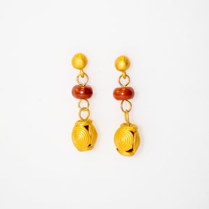 Pre-Columbian Muisca Pattern Earrings. Colombia- 24K Gold Plated, Pre Columbian Jewelry, Handcrafted Jewelry from Colombia