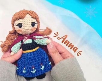 Muñeca Princesa Anna Frozen Muñeca de Peluche Princesa Frozen Disney Muñeca de Peluche Amigurumi Muñeca Amigurumi Hecha a Mano en Colombia por Mujeres Artesanas