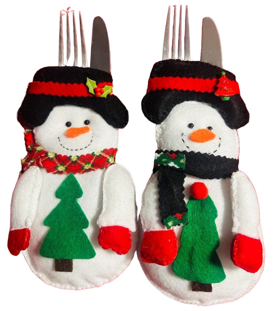 Christmas Cutlery Holder Silverware Pouch Utensil Holders Etsy