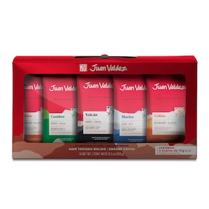 Juan Valdez Coffee Lover Gift Box from the Mountains of Colombia Ground Coffee Premium 5 Sachets of 4 Colombian Coffee Flavors Eco Organic