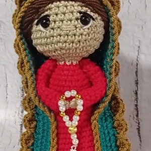 Lady of Guadalupe | Holy Mary | Virgin Mary | Blessed Virgin Mary. 100% handmade crochet doll.  Amigurumi Handmade in Colombia
