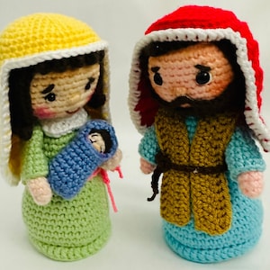 Nativity Crochet Set, Holy Family Crochet, Amigurumi Handmade Nativity Scene, Crocheted Nativity Christmas Nativity, Crocheted Holy Family