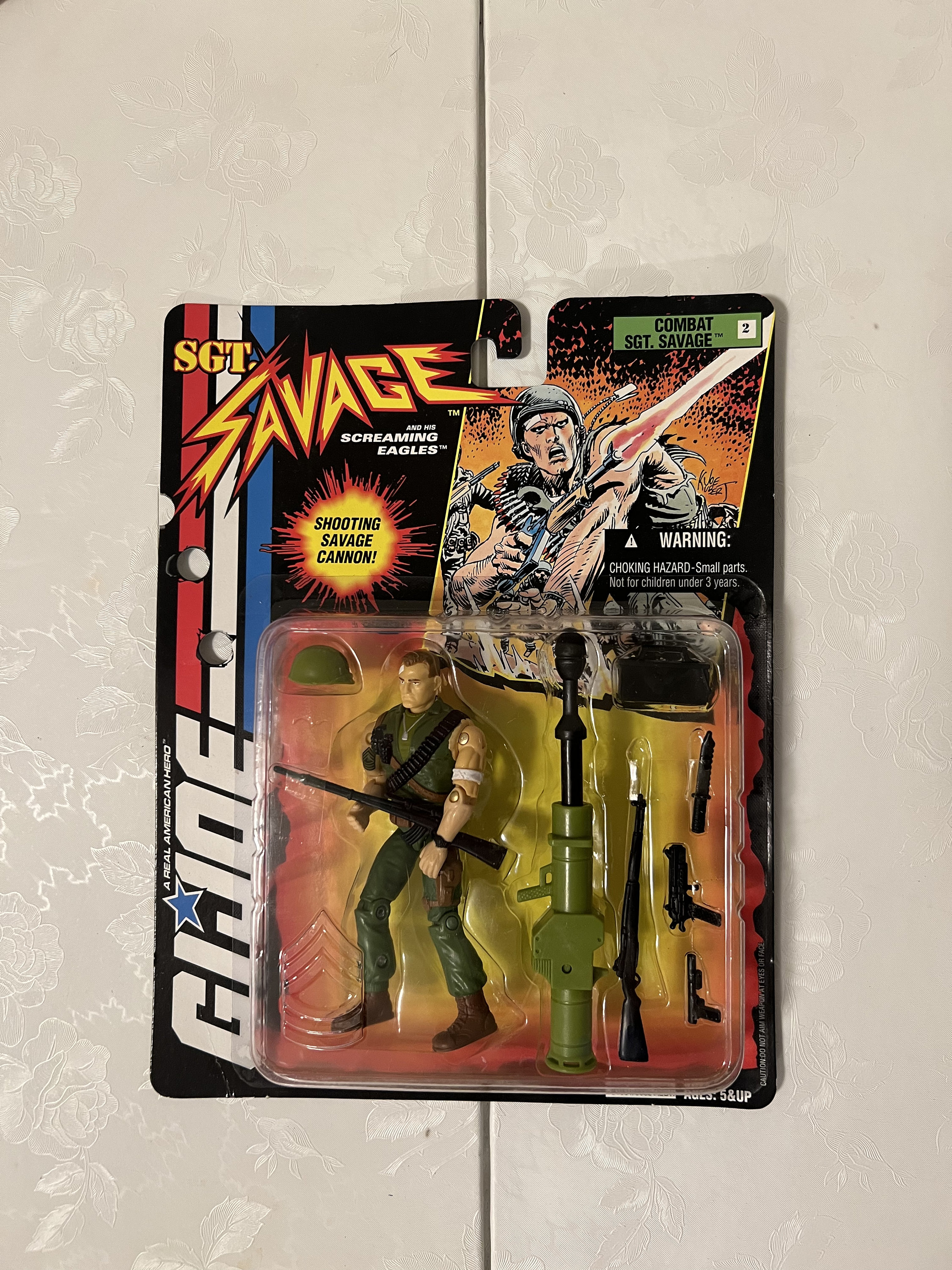 ミリタリー ORIGINAL SGT. SAVAGE GI JOE **VINTAGE** Vintage 1994 Hasbro GI Joe SGT Savage Combat SGT Figura de acción