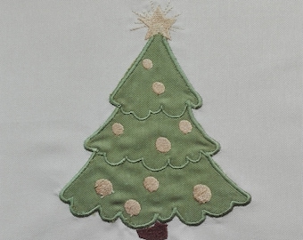 Christmas tree applique.  Machine embroidery design