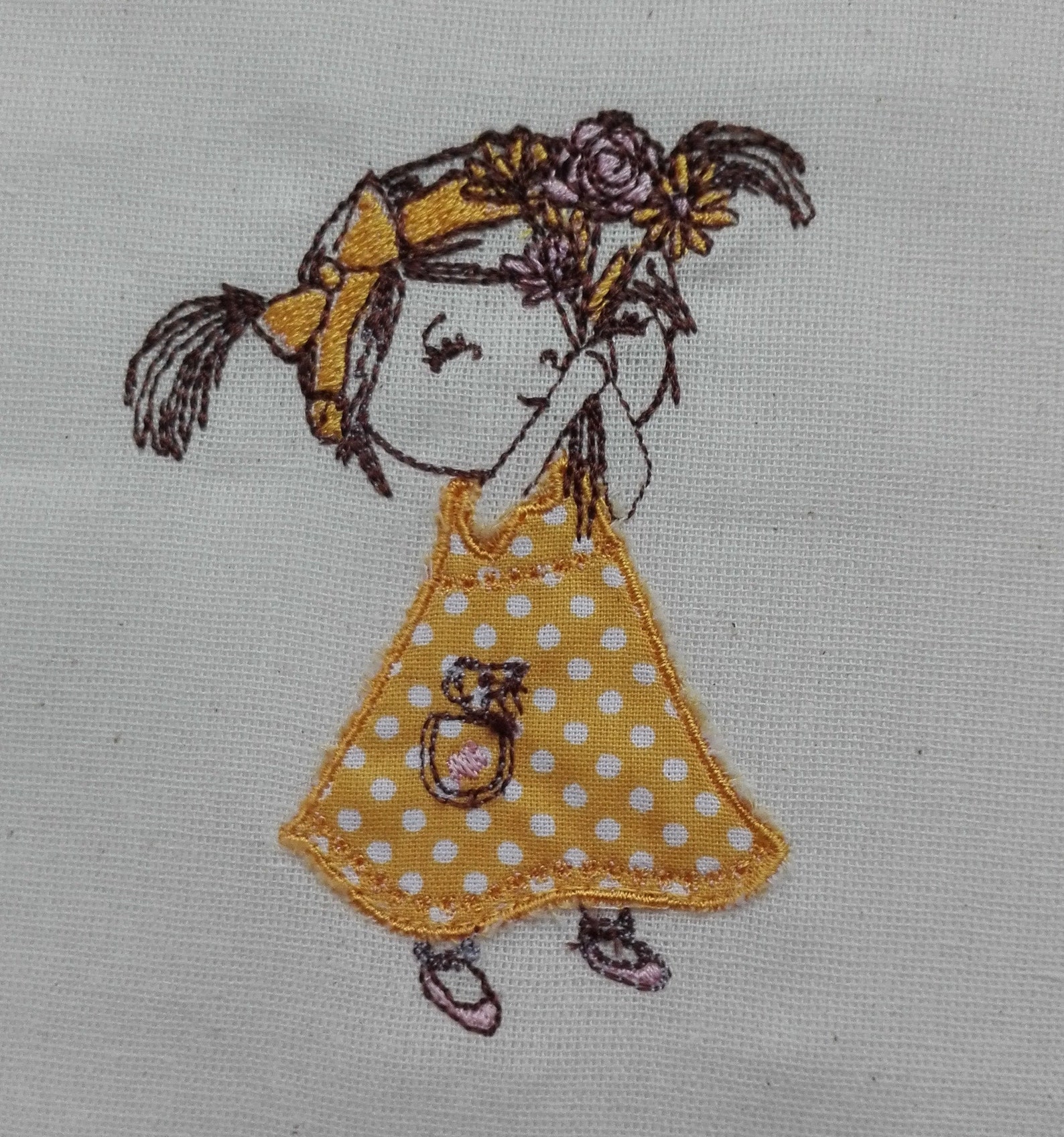 Little Girl Applique. Set of Two Machine Embroidery Designs Etsy