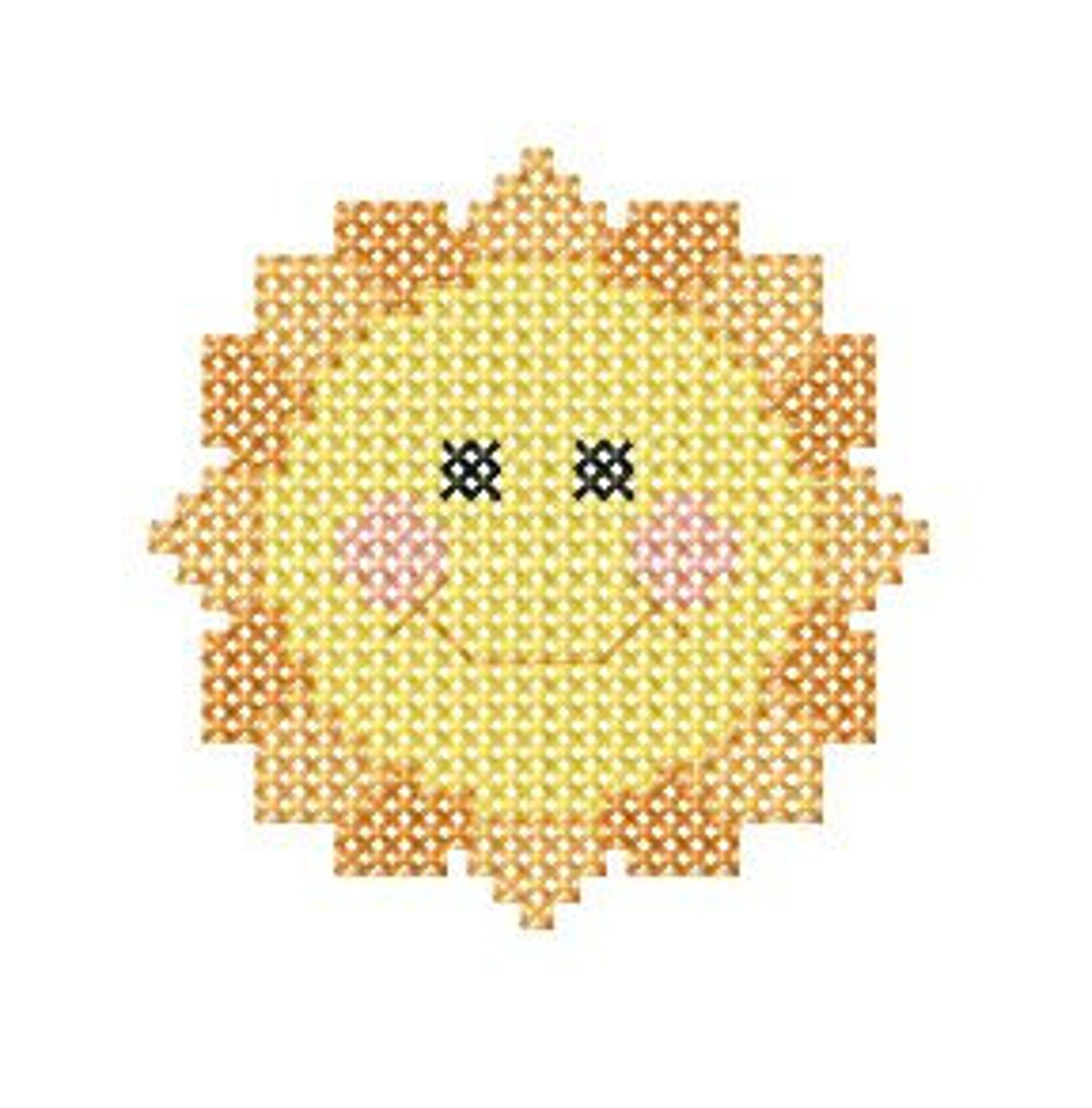 Sun cross stitch. Machine embroidery and PDF pattern for hand Etsy