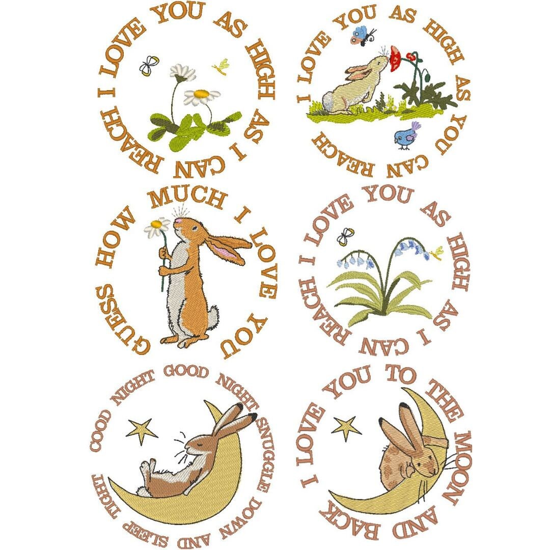 Guess How Much I Love You. Words. Bold Font. Machine Embroidery Design