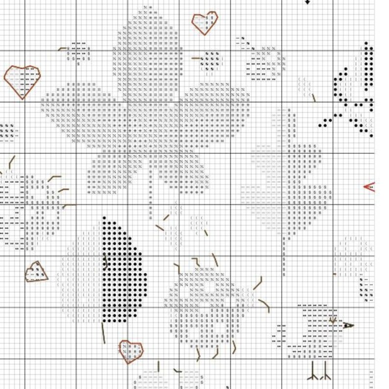 Autumn Heart Cross Stitch Pattern. Machine Embroidery Design Etsy