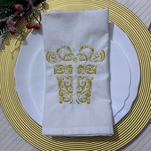Decoración navideña. Diseño de bordado a máquina de caja de regalo
