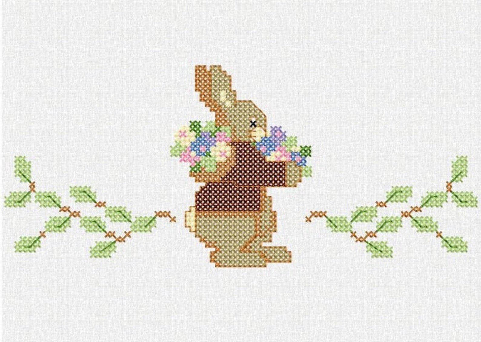 Easter Bunny. Machine Embroidery Design and PDF Pattern for - Etsy