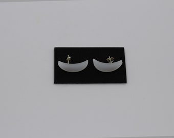 Earrings from recycled acrylics Plexiglas with silver studs - Laser cut earrings - Semi transparent earrings