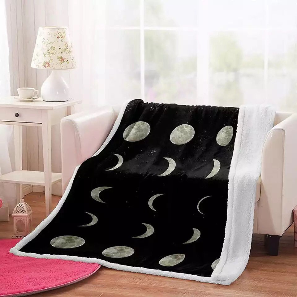 Phases of the Moon Blanket/Throw Etsy