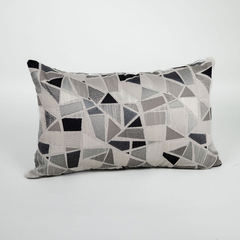 Black and Gray Pillow Cover Modern Throw Pillow Cover Cushion Cover Etsy
