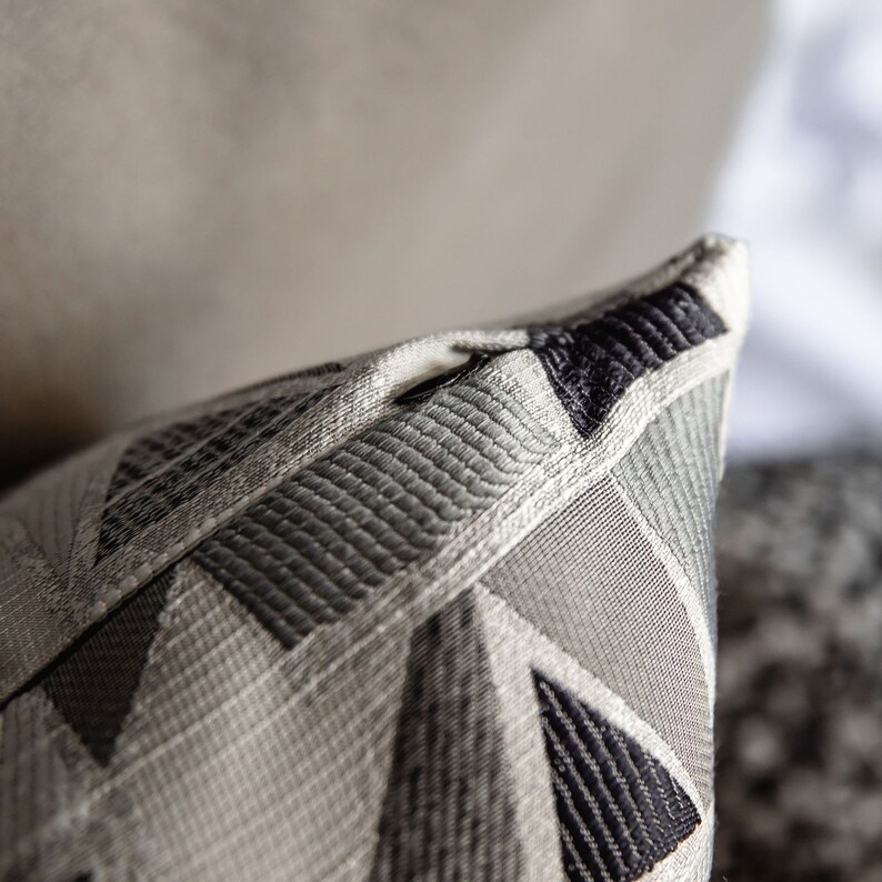 Black and Gray Pillow Cover Modern Throw Pillow Cover Cushion Cover Etsy