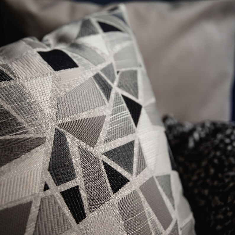 Black and Gray Pillow Cover Modern Throw Pillow Cover Cushion Cover Etsy