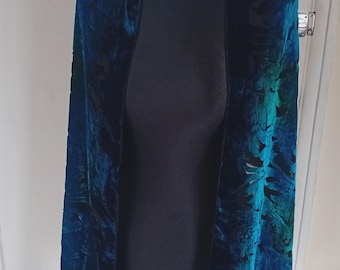 Besarani Blue And Black Silk Shawl Scarf