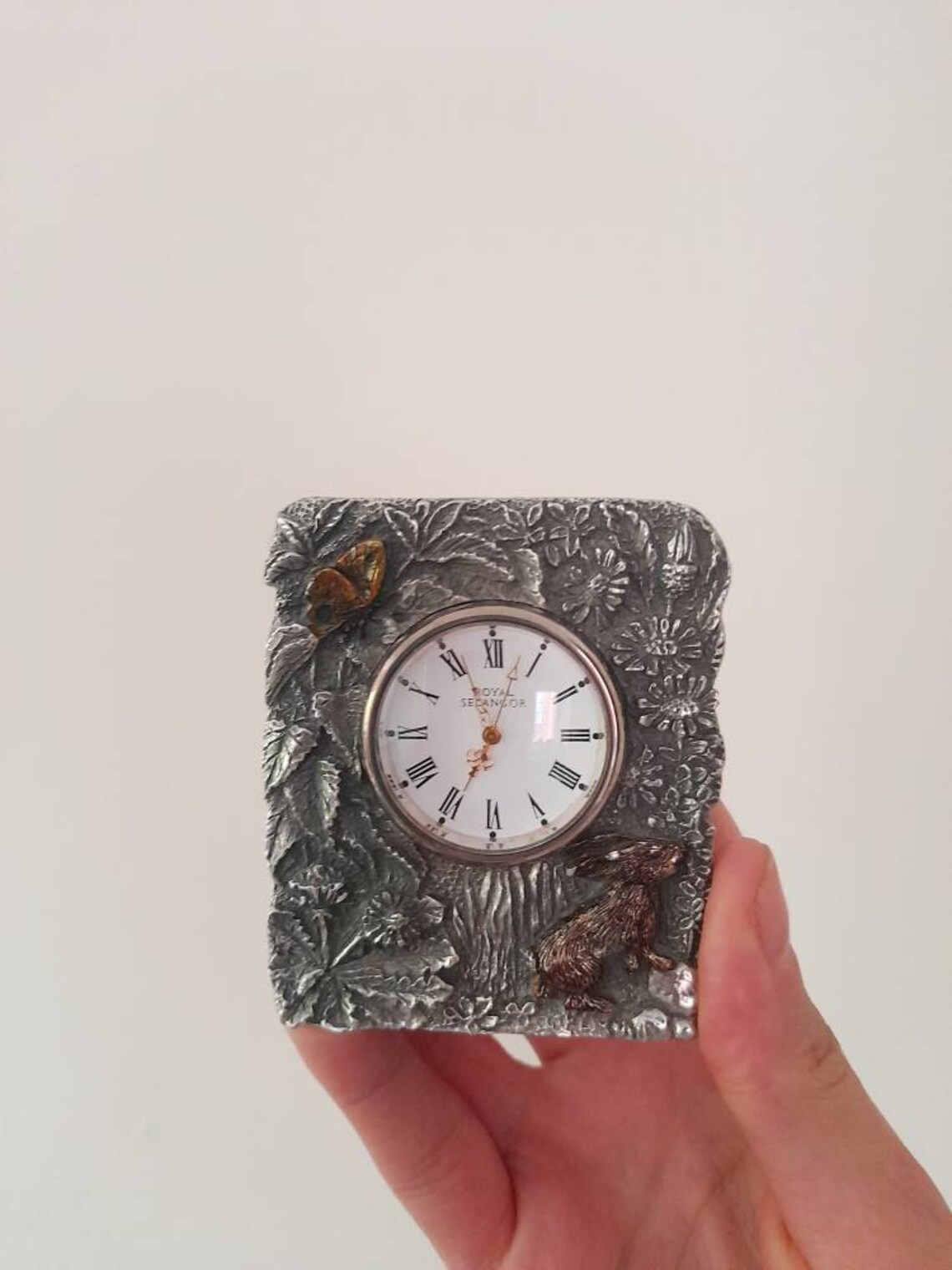 Small Metal Clock Royal Selangor Pewter Etsy