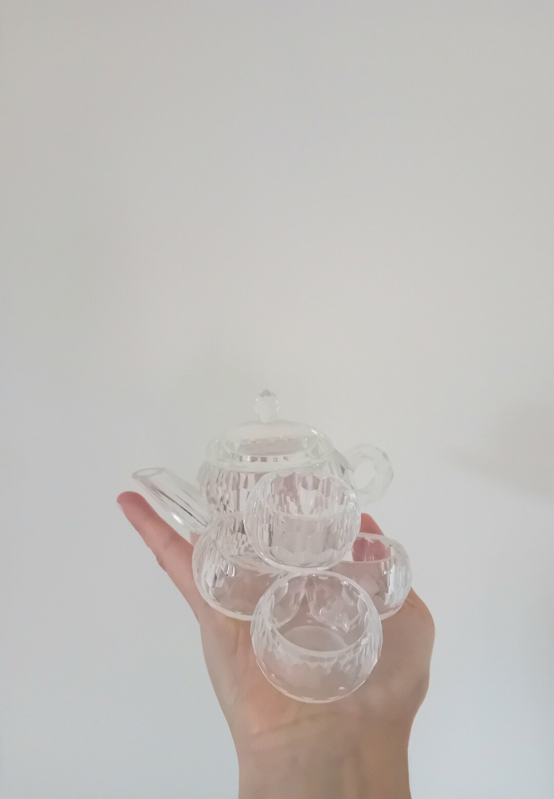 Mini Glass Teapot and Cups Set Etsy
