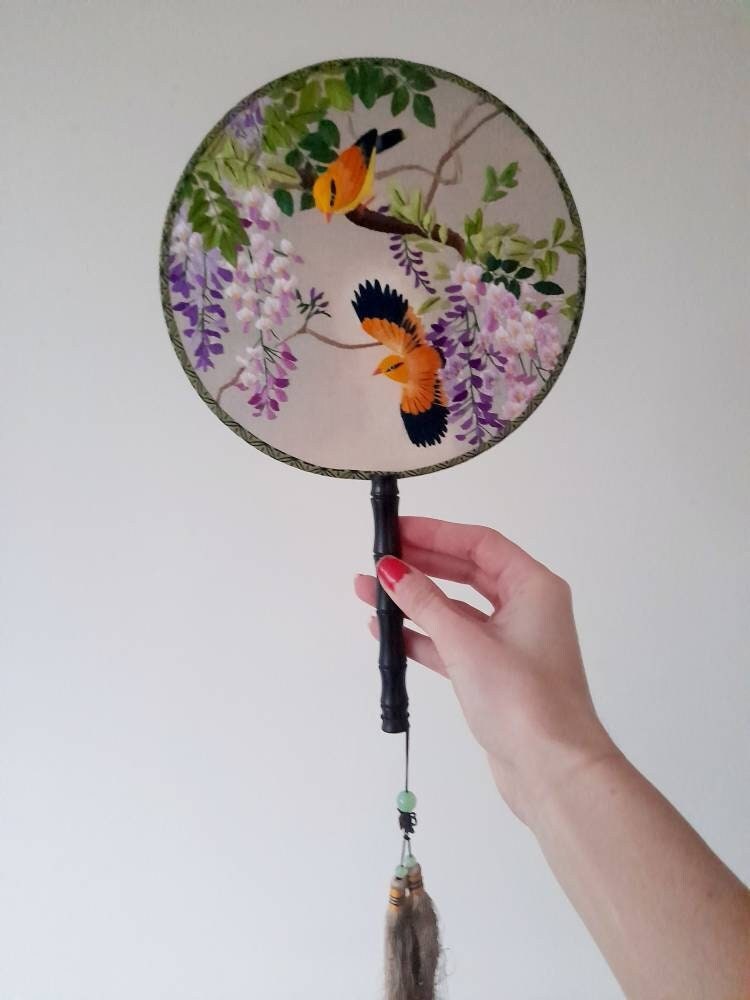 Embroidered Round Fan Embroidery Cross Stitch Accessories Safe