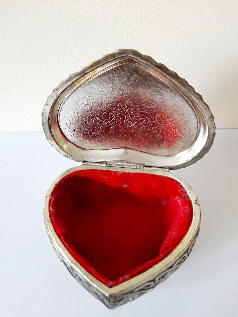 Ornate Metal Jewelry Box Embossed Textured Trinket Box Etsy UK