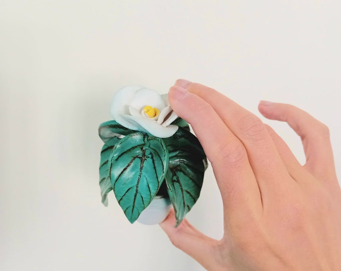 Keramik Blume im Topf Miniatur Dekor