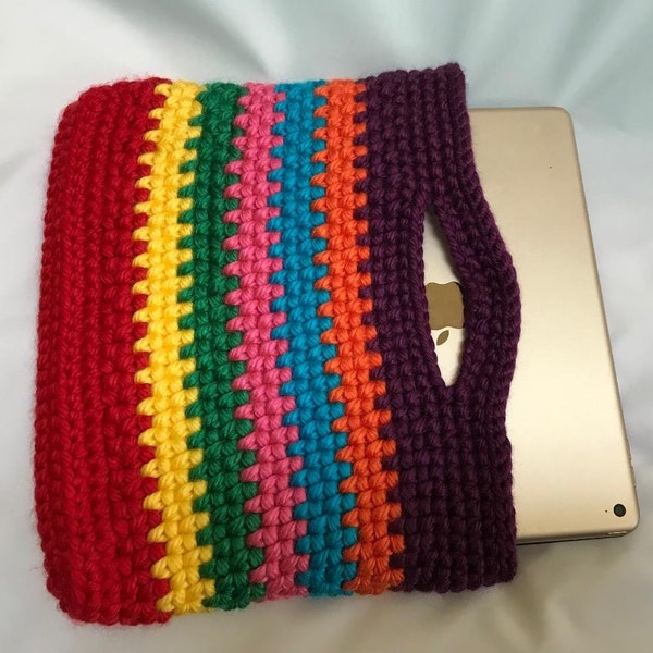 Colorful Crocheted iPad Protector case