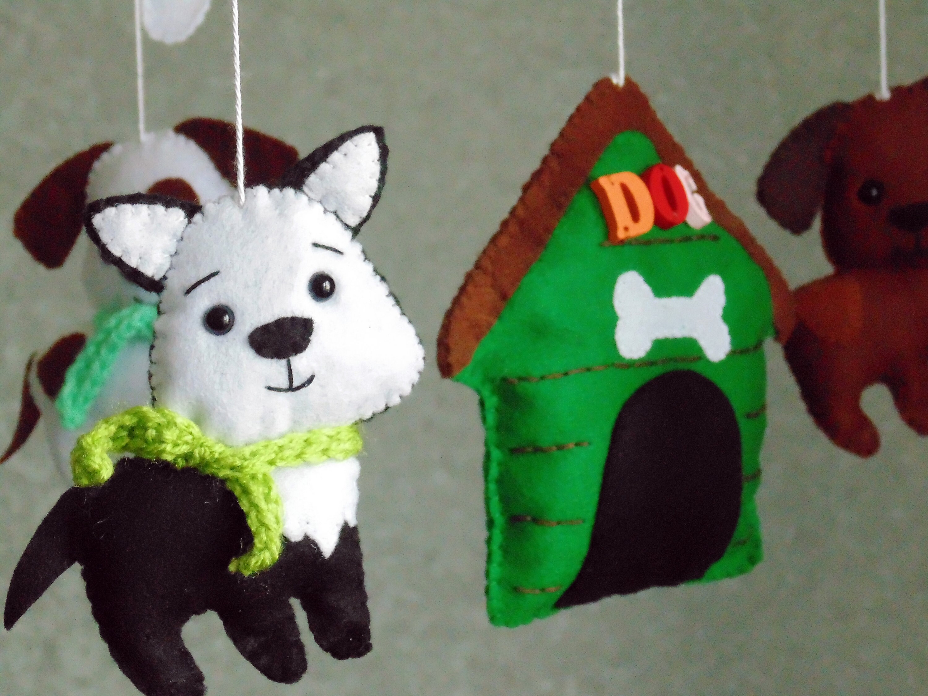Felt dog mobile Felt baby mobile Puppy mobile Nursery mobile Etsy