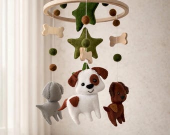 Mobile in feltro per neonati con cane, decorazione per cameretta dei cuccioli, regalo per baby shower