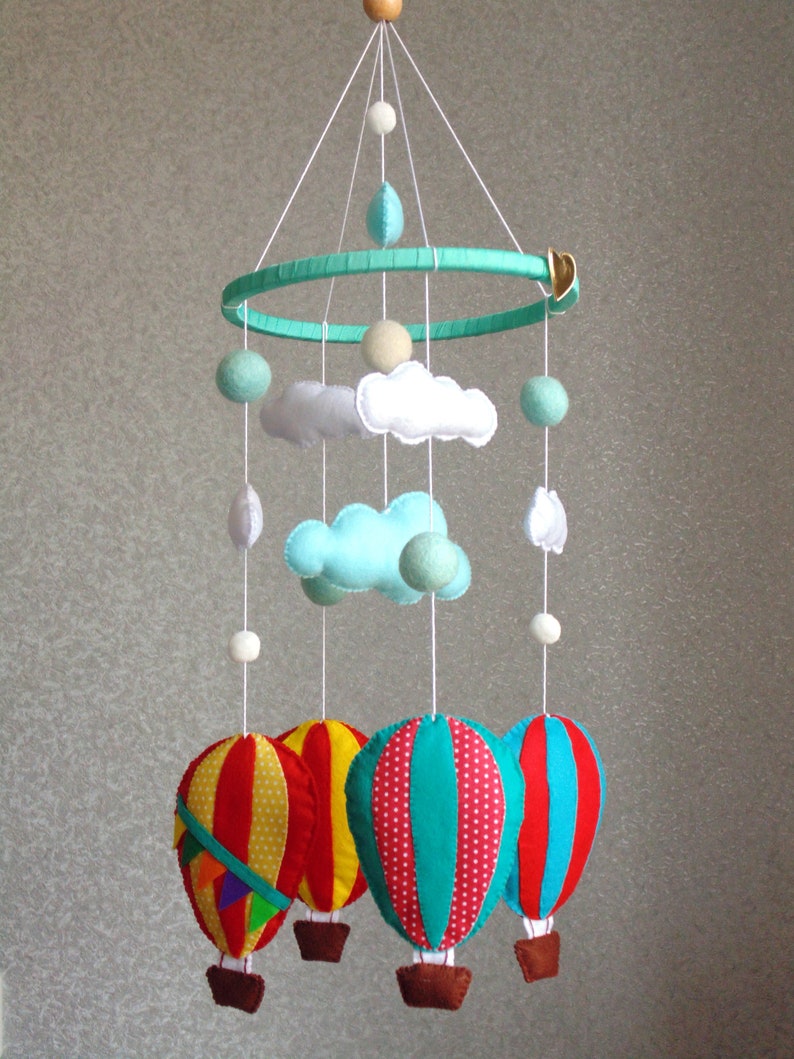Hot Air Balloon Mobile Nursery Mobile Baby Baby Boy Mobile Etsy