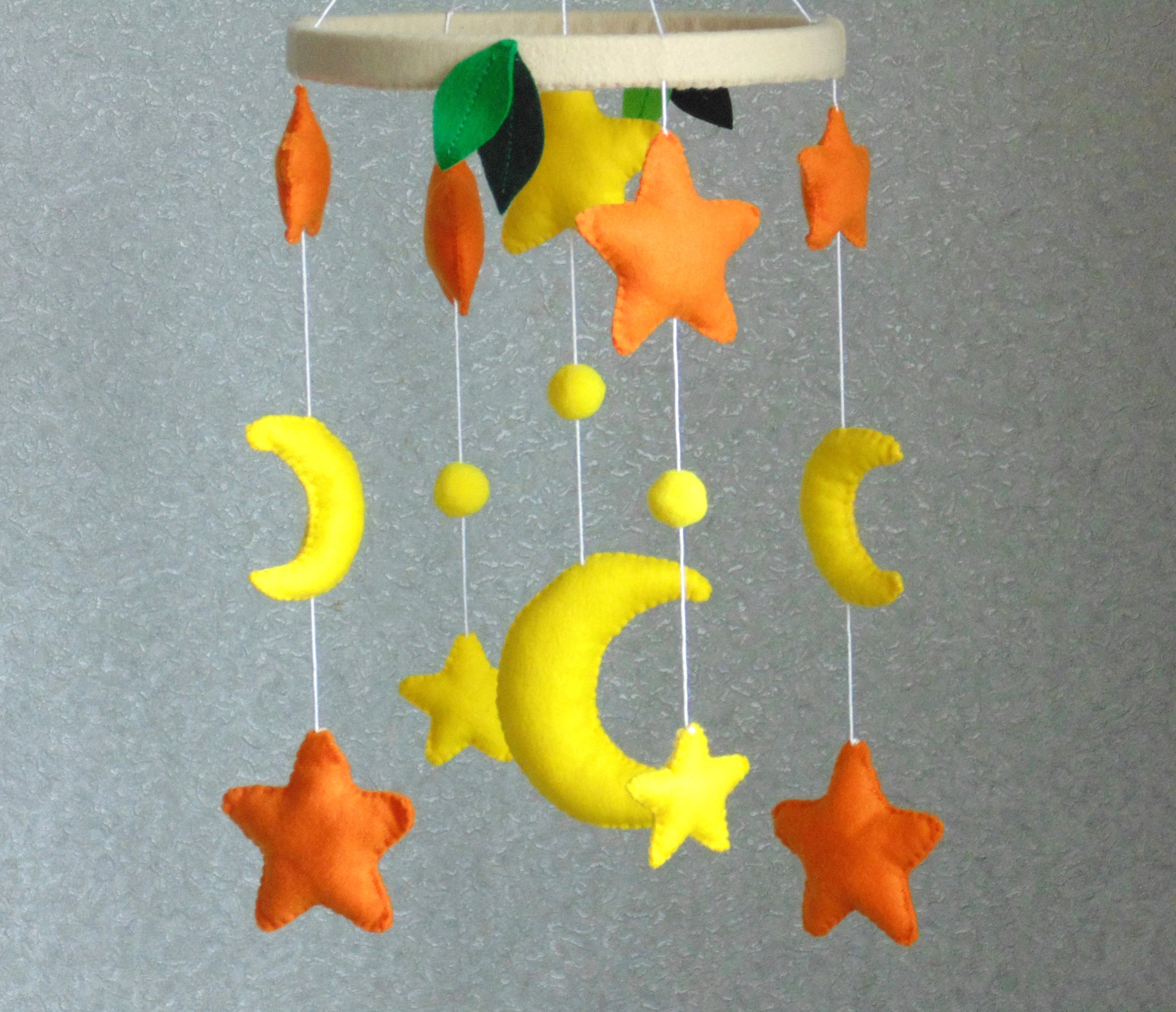 Baby felt mobile Nursery decor for baby girl Felt crib mobile Etsy