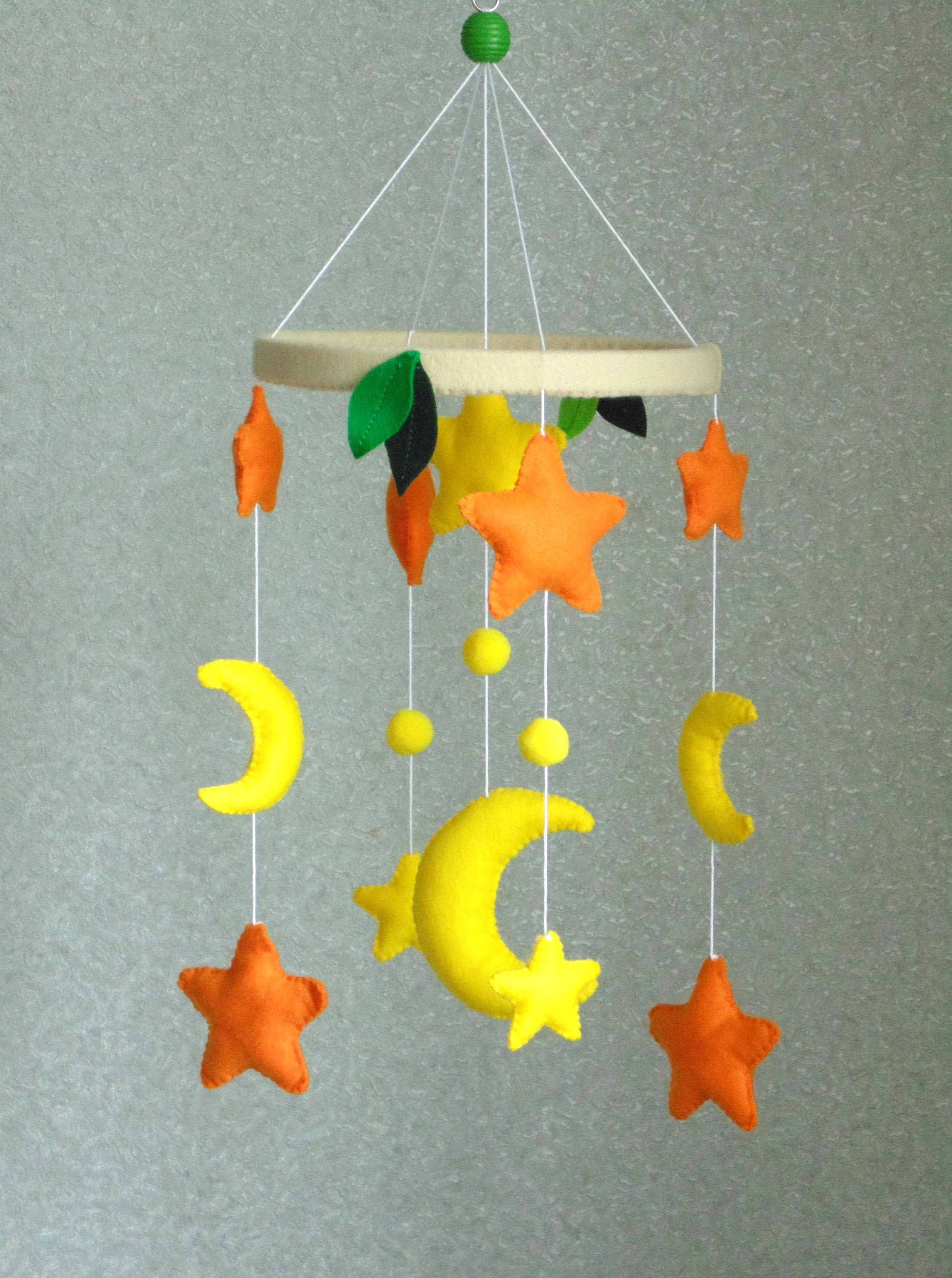 Baby felt mobile Nursery decor for baby girl Felt crib mobile Etsy