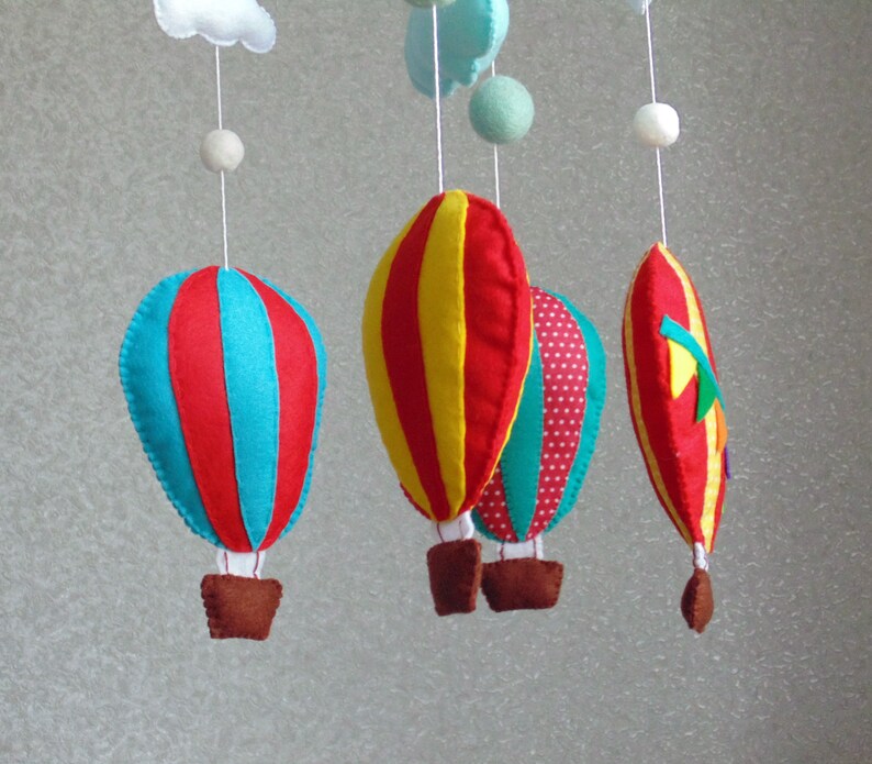 Hot Air Balloon  Mobile  Nursery Mobile  Baby Baby Boy Mobile  