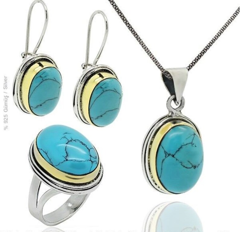 925 Sterling Silver, Turquoise Stone Made, Authentic Lady#39;s 925 Sterling Silver, Turquoise Stone Made, Authentic Lady#39;s